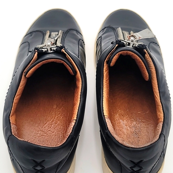 FRYE sz6 Lena Zip Low Slide in Sneaker Loafer Calfskin in Black - Picture 8 of 11